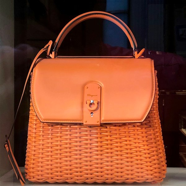 Leather bag interior detail