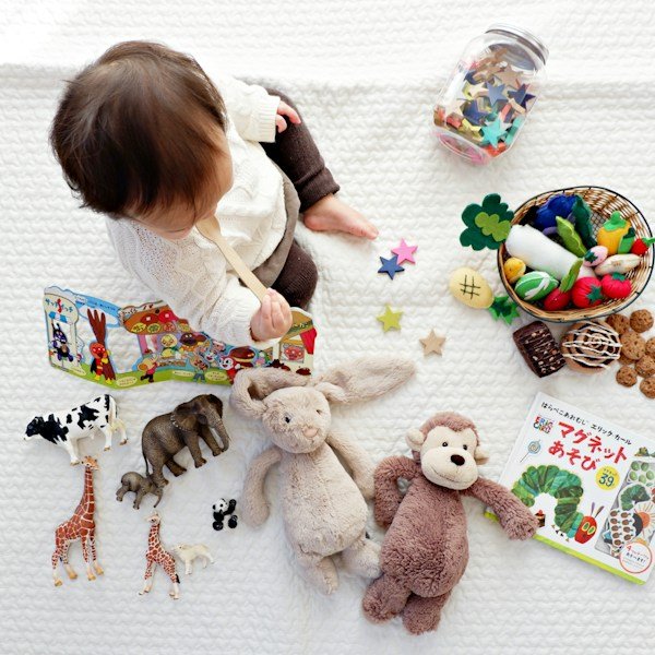 Child playing with blocks