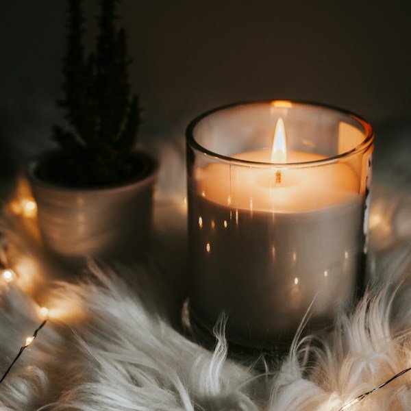 Candle burning warmly